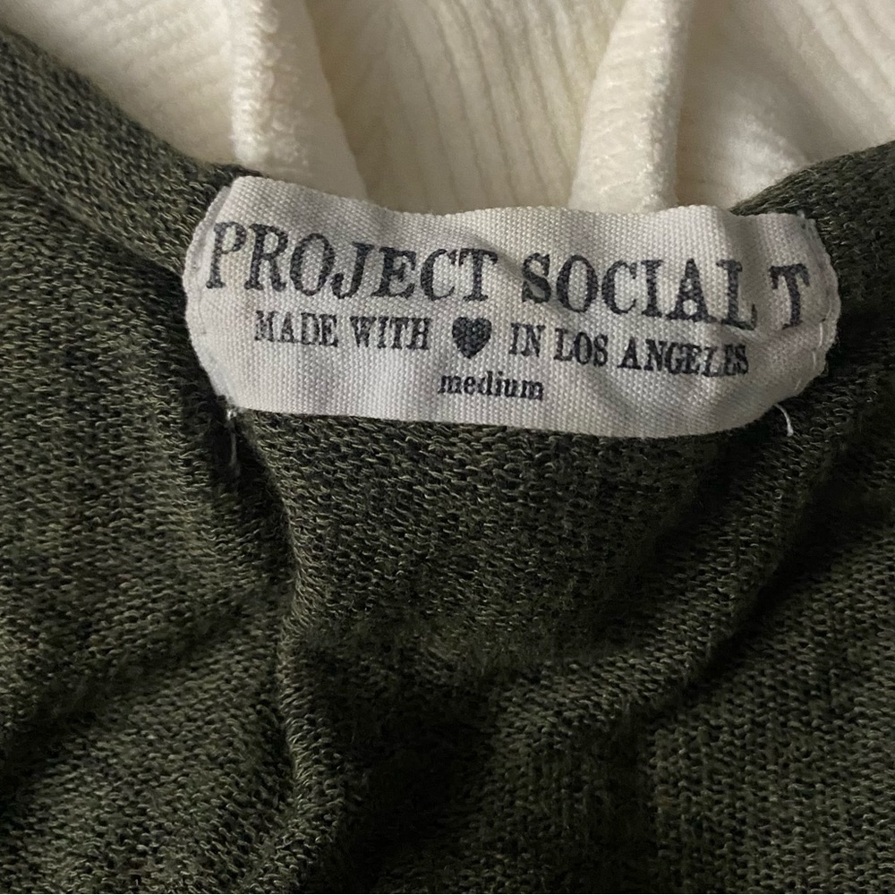 PROJECT SOCIAL T Knit Hoodie Muscle Tank Scoop Neck Knit Green Summer Spring - Picture 5 of 5
